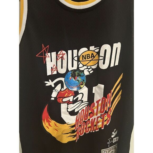 TRAVIS SCOTT CACTUS JACK HOUSTON ROCKETS  Jersey Mens Small NBA Mitchell & Ness - Picture 2 of 6